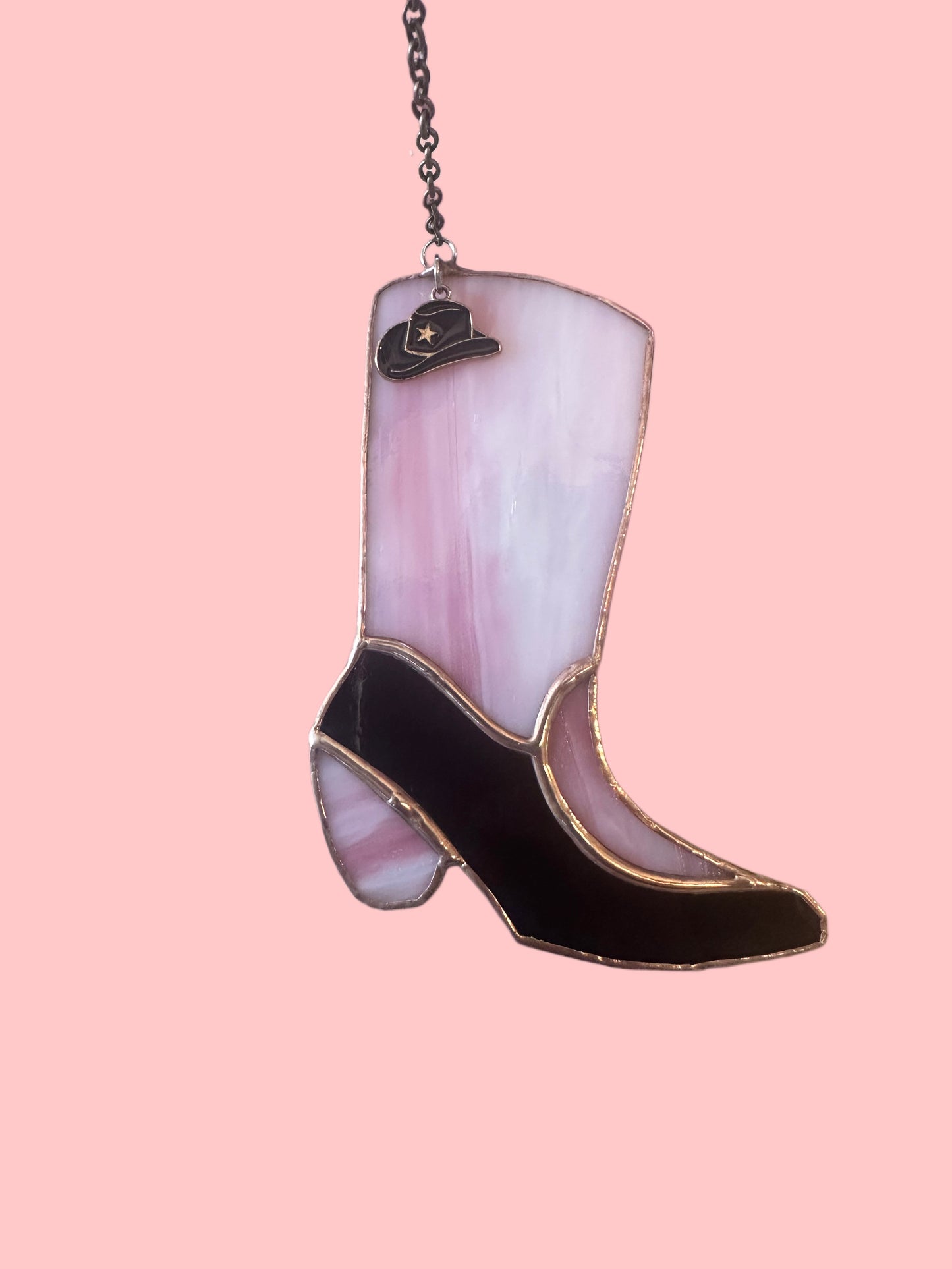Cowboy Boot Stained Glass
